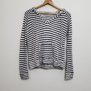 Blue Life Planet Blue Navy/White Striped Pullover Hoodie